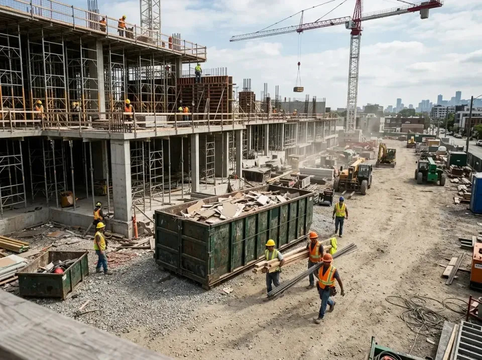 commercial-construction-site-w-002 — frequently asked questions, Low Cost Construction Dumpster Rental in North Mankato, MN